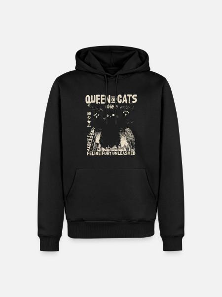 QUEEN OF CATS JAPAN JAPANISCHE MONSTER KATZEN - Männer Premium Bio Hoodie - Schwarz
