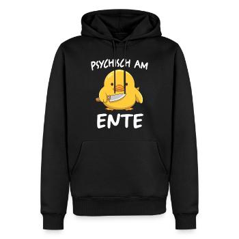 Psychisch Am Ente Lustiger Spruch - Männer Premium Bio Hoodie - Schwarz - Vorne - Nico (187cm)