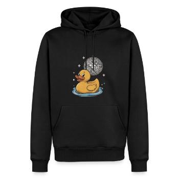 Duck Rubber Duck Animal Bird Disco Ball Party - Men’s Premium Organic Hoodie - black - Front - Nico (187cm)