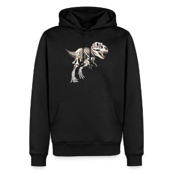 Lustiger T-Rex Tyrannosaurus Rex Dinosaurier Skelett - Männer Premium Bio Hoodie - Schwarz - Vorne - Nico (187cm)