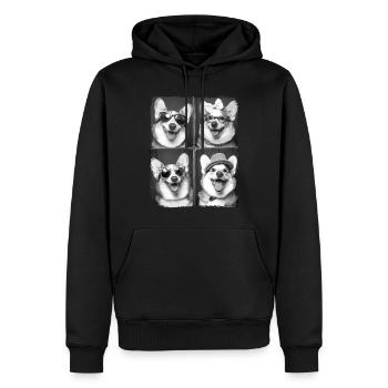 Lustiger Corgi Hund Liebhaber Tier Fotoautomat Selfie - Männer Premium Bio Hoodie - Schwarz - Vorne - Nico (187cm)