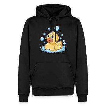 Rubber Duck Bathing Bubbles Water Bird Animal - Men’s Premium Organic Hoodie - black - Front - Nico (187cm)