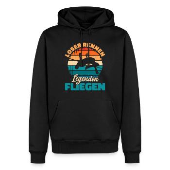 High Jump - Losers Run Legends Fly - Men’s Premium Organic Hoodie - black - Front - Nico (187cm)