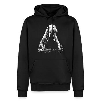 Morse - Sweat à capuche Premium bio Homme - noir - Devant - Nico (187cm)