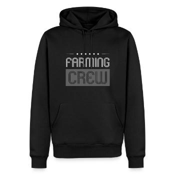 Farming Crew - Männer Premium Bio Hoodie - Schwarz - Vorne - Nico (187cm)