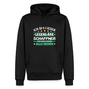 Ich bin dieser legendäre Schaffner - Männer Premium Bio Hoodie - Schwarz - Vorne - Nico (187cm)