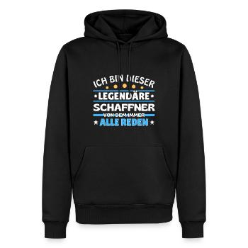 Ich bin dieser legendäre Schaffner - Männer Premium Bio Hoodie - Schwarz - Vorne - Nico (187cm)