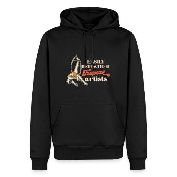 Costume trapéziste trapèze cirque vintage - Sweat à capuche Premium bio Homme - noir - Devant - Nico (187cm)