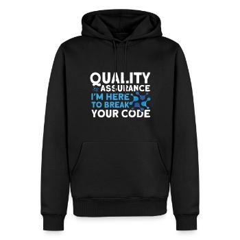 QA Engineer QA Tester Software Tester - Men’s Premium Organic Hoodie - black - Front - Nico (187cm)