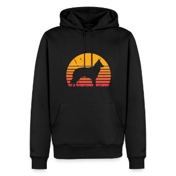 Belgian Groenendael Sonnenaufgang Vintage - Männer Premium Bio Hoodie - Schwarz - Vorne - Nico (187cm)