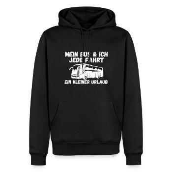 Bus Busfahrer - Männer Premium Bio Hoodie - Schwarz - Vorne - Nico (187cm)
