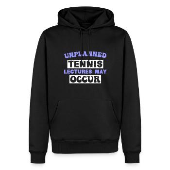 Des conférences de tennis imprévues peuvent avoir lieu - Sweat à capuche Premium bio Homme - noir - Devant - Nico (187cm)