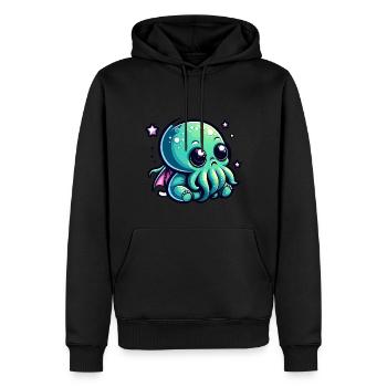 Magnetism of Lovecraft: Adorable Cute Baby Cthulhu - Men’s Premium Organic Hoodie - black - Front - Nico (187cm)