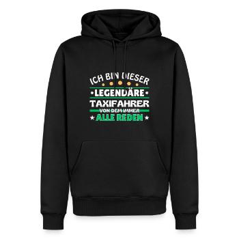 Ich bin dieser legendäre Taxifahrer - Männer Premium Bio Hoodie - Schwarz - Vorne - Nico (187cm)
