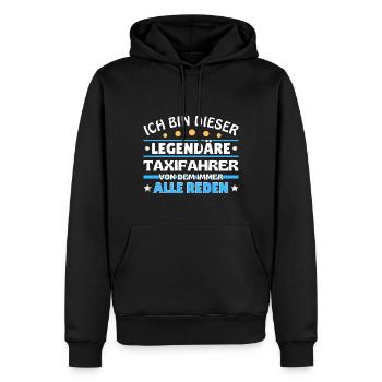 Ich bin dieser legendäre Taxifahrer - Männer Premium Bio Hoodie - Schwarz - Vorne - Nico (187cm)