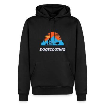 Dogscooting Bikejöring Zughundesport Design - Männer Premium Bio Hoodie - Schwarz - Vorne - Nico (187cm)