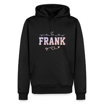 Frank - Männer Premium Bio Hoodie - Schwarz - Vorne - Nico (187cm)
