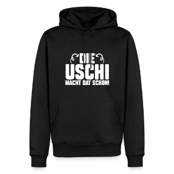 Die Uschi Macht Dat Schon - Männer Premium Bio Hoodie - Schwarz - Vorne - Nico (187cm)