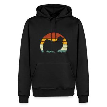 Epagneul Tibétain Chien Vintage Rétro - Sweat à capuche Premium bio Homme - noir - Devant - Nico (187cm)