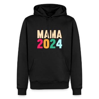 Maman à venir 2024 - Sweat à capuche Premium bio Homme - noir - Devant - Nico (187cm)