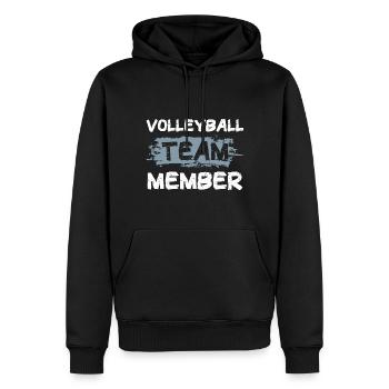Équipe de volley-ball - Sweat à capuche Premium bio Homme - noir - Devant - Nico (187cm)