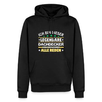 Ich bin dieser legendäre Dachdecker - Männer Premium Bio Hoodie - Schwarz - Vorne - Nico (187cm)