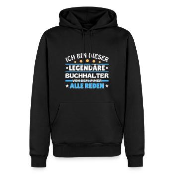 Ich bin dieser legendäre Buchhalter - Männer Premium Bio Hoodie - Schwarz - Vorne - Nico (187cm)
