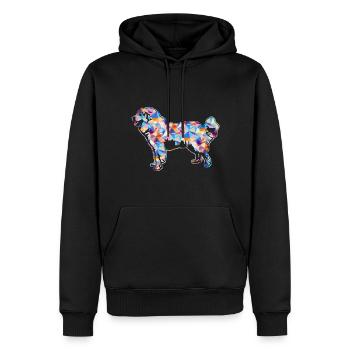 Great Pyrenees Geometric - Men’s Premium Organic Hoodie - black - Front - Nico (187cm)