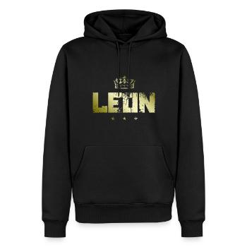 Leon - Men’s Premium Organic Hoodie - black - Front - Nico (187cm)