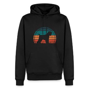 Noir Russian Terrier Vintage Silhouette - Sweat à capuche Premium bio Homme - noir - Devant - Nico (187cm)