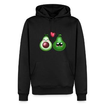 Avocado Liebe - Niedliches Pärchen Design - Männer Premium Bio Hoodie - Schwarz - Vorne - Nico (187cm)