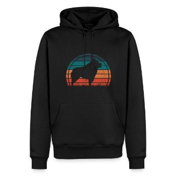 Schipperke Dog Vintage Rétro - Sweat à capuche Premium bio Homme - noir - Devant - Nico (187cm)