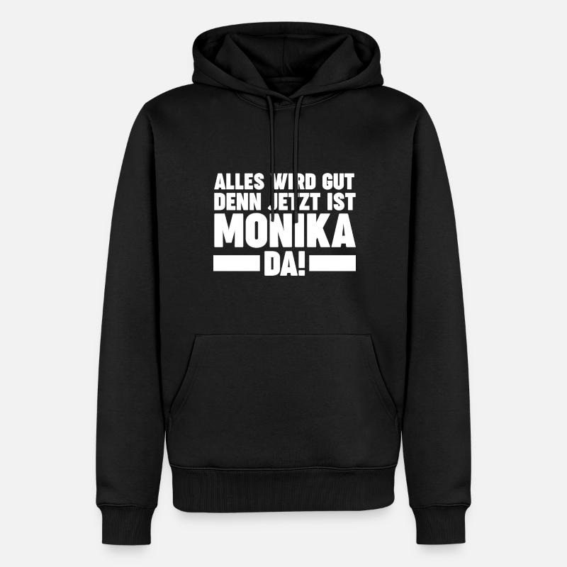 Monika - Männer Premium Bio Hoodie - Schwarz