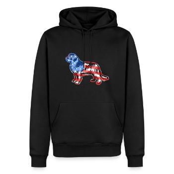 Newfoundland Dog Newfoundland Dog Flag - Men’s Premium Organic Hoodie - black - Front - Nico (187cm)