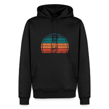 Chien allemand à poil dur Vintage Rétro - Sweat à capuche Premium bio Homme - noir - Devant - Nico (187cm)