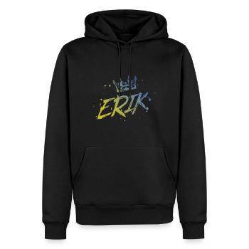 Erik - Sweat à capuche Premium bio Homme - noir - Devant - Nico (187cm)