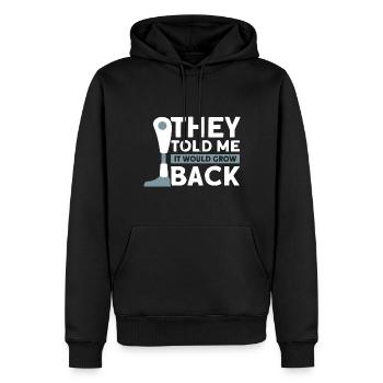 Handicap Amputee Amputation Prosthetic Leg - Men’s Premium Organic Hoodie - black - Front - Nico (187cm)