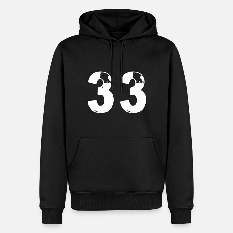 33 Maillot numéro - Sweat à capuche Premium bio Homme - noir