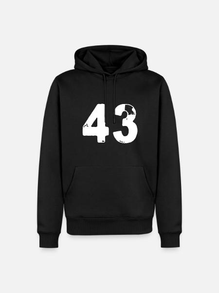43 Maillot numéro - Sweat à capuche Premium bio Homme - noir