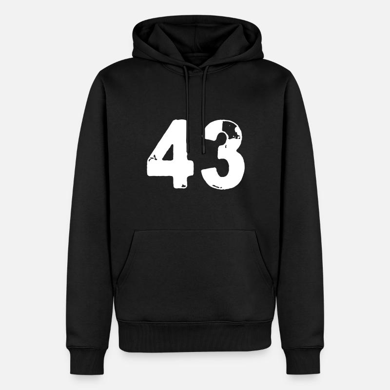 43 Maillot numéro - Sweat à capuche Premium bio Homme - noir