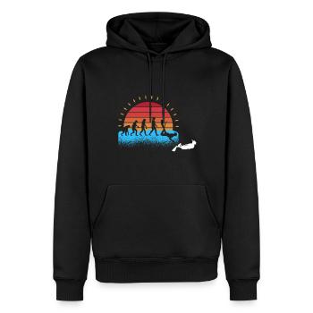 Professeur d’école - Sweat à capuche Premium bio Homme - noir - Devant - Nico (187cm)