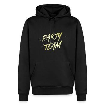 Équipe de fête - Sweat à capuche Premium bio Homme - noir - Devant - Nico (187cm)