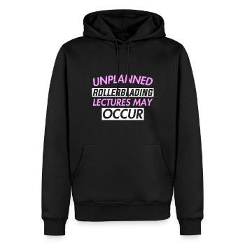 UNPLANNED ROLLERBLADING LECTURES MAY OCCUR - Männer Premium Bio Hoodie - Schwarz - Vorne - Nico (187cm)