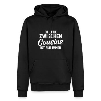 Cousins Cousin - Männer Premium Bio Hoodie - Schwarz - Vorne - Nico (187cm)