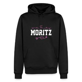 Moritz - Sweat à capuche Premium bio Homme - noir - Devant - Nico (187cm)