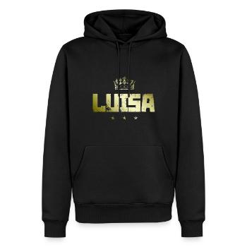Luisa - Männer Premium Bio Hoodie - Schwarz - Vorne - Nico (187cm)