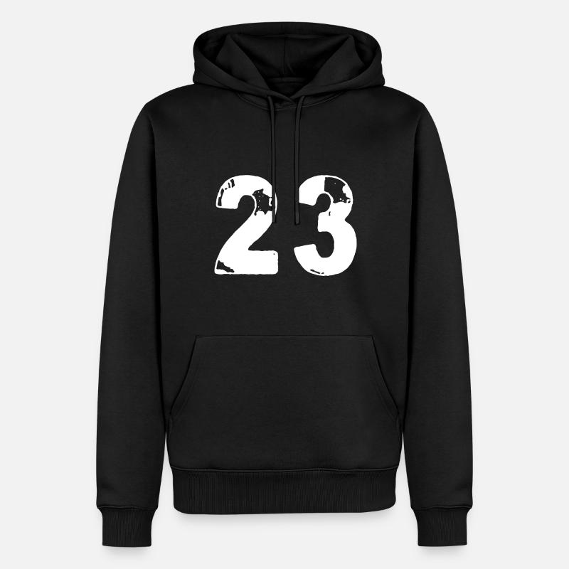 23 Maillot numéro - Sweat à capuche Premium bio Homme - noir