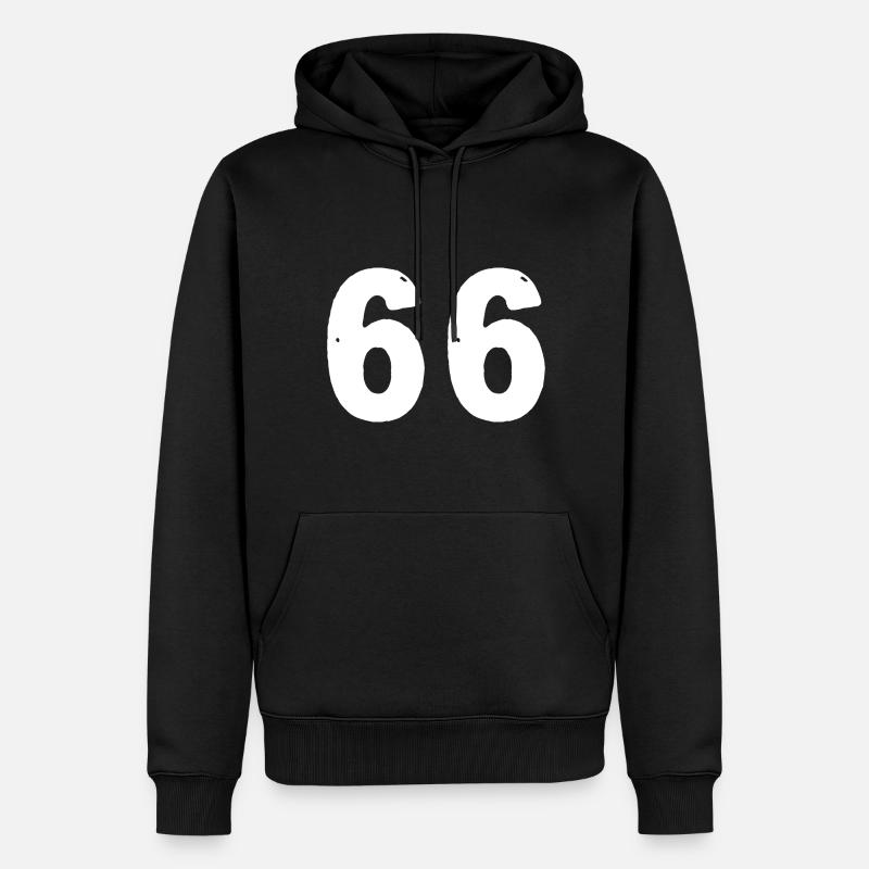 66 Maillot numéro - Sweat à capuche Premium bio Homme - noir