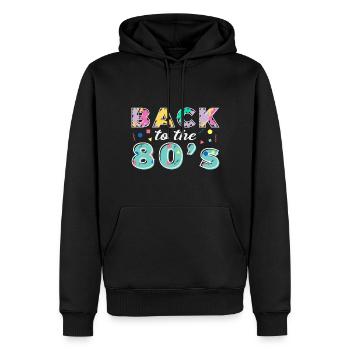 Back To The 80s Retro Karneval 80er Mottoparty - Männer Premium Bio Hoodie - Schwarz - Vorne - Nico (187cm)