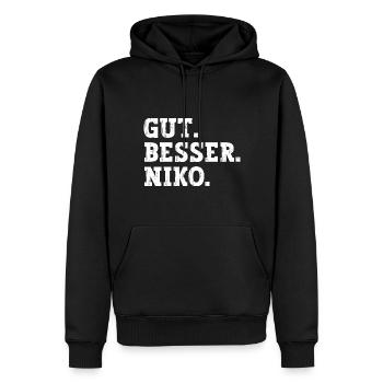 Gut Besser Niko Lustiger Spruch Name Niko - Männer Premium Bio Hoodie - Schwarz - Vorne - Nico (187cm)